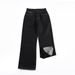Men's Clothing & Archer0603 & Fleece Lined Thick Retro Raw Denim Black Jeans Wide Straight Leg Pants Loose, Versatile, Colorfast_mkmklike.com