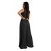 Women's Clothing sleeveless temperament casual V neck waist pleated loose wide leg jumpsuit_mkmklike.com