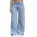 Retro Korean Style Slimming Wide Leg Jeans for Women Loose Fit Floor Length Trousers Trendy Denim_mkmklike.com