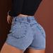 Women's Clothing Fashion Chain Stitching Ripped Tight Denim Shorts_mkmklike.com