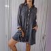 Women's Clothing Washed Denim Dress Washed Process Long Shirt Casual Jacket_mkmklike.com