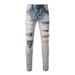 Men's Distressed Skinny Jeans - High Street Ripped Knee Denim Pants For Teen & Young Adult - Slim Fit Stretch Cotton Comfort_mkmklike.com