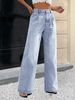 Women's High-Waisted Relaxed Straight Leg Jeans – Vintage Washed Denim Pants (XS-XXXL, Cotton-Polyester Blend, Casual & Trendy)_mkmklike.com
