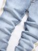 Men's Clothing Denim Solid Color Slim Fit Skinny Elastic Slim Fit Men's Jeans Selfie Photos_mkmklike.com
