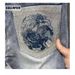 Luxury Embroidered Ripped Patch Denim Shorts For Men Trendy High-End 5 Inch Midweight Cotton Black Blue Half Leg Shorts_mkmklike.com