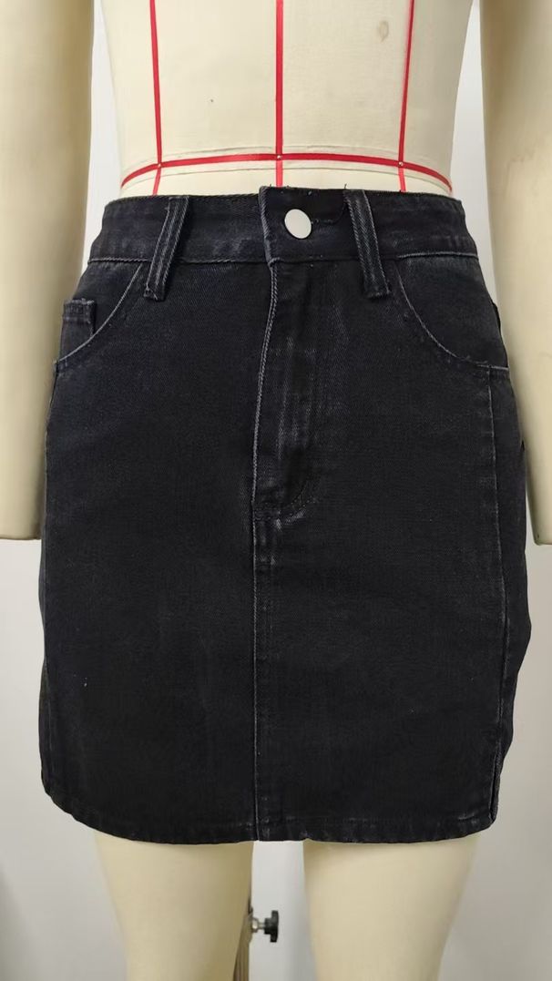 K New Fashionable Split Cowboy Bag Hip Half Length Skirt For Women_mkmklike.com