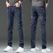 Summer Thin High-End Business Plus Size Men's Stretch Slim Jeans Straight Loose Casual Pants_mkmklike.com