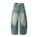 Men's Clothing Washed Denim Machete Pants Men's Trousers Punk Deconstruction Stitching Distressed Loose Wide Leg Overalls Street Trend_mkmklike.com