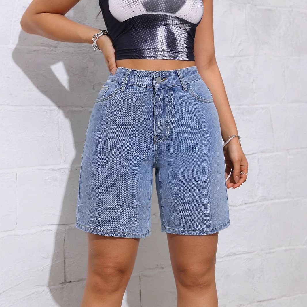 Women’s Clothing Summer New High Waist Straight Casual Three Quarter Pants_mkmklike.com