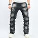 Men's Clothing Slim Fit Bootcut Trousers Men's Hip Hop High Street Men's Jeans_mkmklike.com
