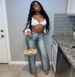 High-Waisted Women's Distressed Jeans | Washed Blue Straight-Leg Denim Pants – Urban Streetwear & Vintage-Inspired (S-2XL)_mkmklike.com