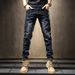 Men's Pants Straight Loose Winter Jeans Men's Autumn And Winter 2023 New Velvet Elastic Casual Trousers_mkmklike.com