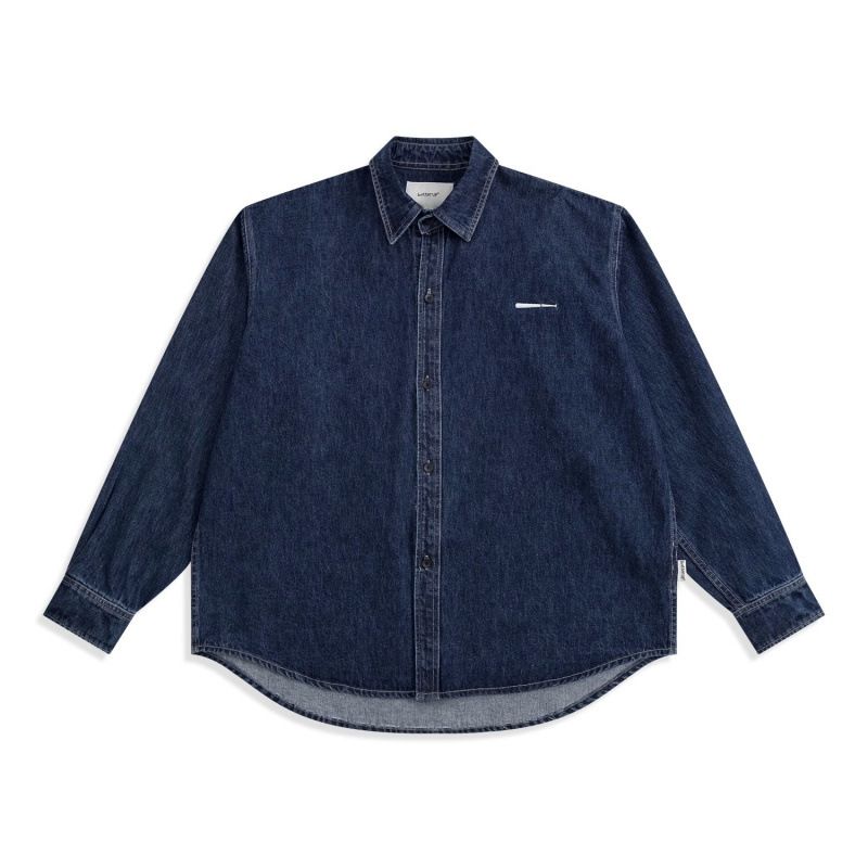 Spring And Autumn New Denim Shirt Jacket Men's Loose Silhouette Trendy Brand Washed Casual Long Sleeved Lining_mkmklike.com