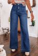 Jeans Women Wide Leg Pant Denim Long Pants Loose Casual Mom Jeans Button Pocket Y2k Elegant Straight Trousers Simple High Waist_mkmklike.com