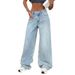 Vintage High-Waisted Straight-Leg Flare Jeans For Women - Retro Wide-Leg Denim Pants With Stretch, Comfortable & Stylish_mkmklike.com