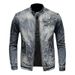 Loom Cross-Border Trendy Brand Men's Denim European And American Casual Retro Plus Size Stand Collar Zipper Jacket Cycling_mkmklike.com