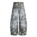 Full Print Star Camouflage Denim Scimitar Men's High Street Trendy Design Sense Niche Spray Paint Loose Wide-Leg Long_mkmklike.com