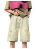 Men's Vintage Washed Denim Shorts Streetwear Relaxed Fit Distressed Style Clothing_mkmklike.com