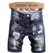 Men’s Ripped Denim Shorts – American Streetwear Style, Slim Fit, Distressed Five-Point Design (Navy Blue/Black, S-2XL)_mkmklike.com