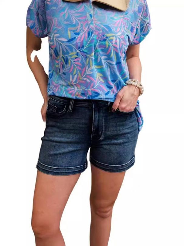 Women's Clothing New Summer Women's Fashion Slim High Waist Stretch Denim Shorts_mkmklike.com