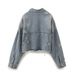 Women's Denim Long Sleeve Short Jacket - Urban Style Casual Coat For Everyday Wear (XS/S/M/L, Blue)_mkmklike.com