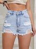 Women's Ripped Short Denim Shorts Fashion Clothing_mkmklike.com