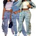Women's Clothing Stretch Denim Fabric Trousers Fashion Three Dimensional Multi Pocket Workwear Style Clothing_mkmklike.com
