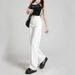 Narrow Straight-leg White Jeans For Women, 2025 Spring/summer, High-waisted Petite Pants, Casual Versatile, Japanese And_mkmklike.com