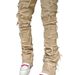 Men's Clothing Creative New Men's Fashion Trend Ins Elastic Tassel Patch Denim Straight Pants_mkmklike.com
