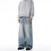 Men's Clothing & Archer0603 & American Style Blue Curved Blade Jeans For Men And Women, Washed, Three Dimensional Retro, Slimming Wide Leg Pants_mkmklike.com