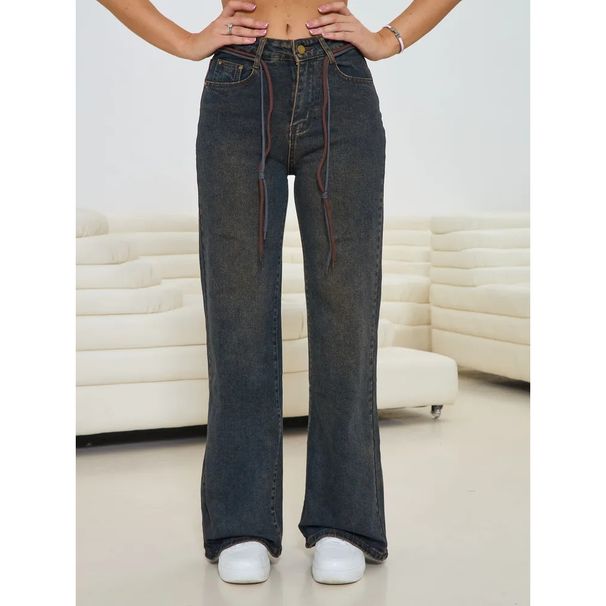 Women's Clothing Women's High Waist Stretch Jeans - Comfortable Cotton Denim Pants For Casual & Office Wear (Cement Grey, Sizes 25-32)_mkmklike.com