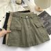 Spicy Girl Purely Desired Drawstring High Waist Denim Wrapped Hip Women's 2024 Summer Korean Versatile Slim Short Skirt_mkmklike.com