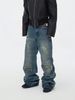 Men's Trendy Y2K American Style Jeans High Street Washed Slim Fit Straight Leg Long Pants_mkmklike.com