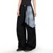 Vibe Trend Detachable Plaid Scarf Unique Scimitar Jeans Men's Niche Design Loose Wide-Leg Pants_mkmklike.com