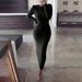 Women's clothing solid color cable knitted slim sweater Abaya robe women's clothing MSL26_mkmklike.com