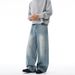 Men's Clothing & Archer0603 & American Style Blue Curved Blade Jeans For Men And Women, Washed, Three Dimensional Retro, Slimming Wide Leg Pants_mkmklike.com