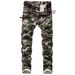 Suitable For All Seasons Suitable For All Seasons Slim Fit Fashion Trend Men's Camouflage Jeans Personality Print Casual Long Pants_mkmklike.com