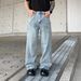 Men's Clothing Jeans For Men High Street Retro Loose Straight Casual Pants For Men_mkmklike.com