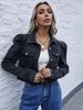 K Women's Fashion Denim Short Jacket With Stand-up Collar_mkmklike.com