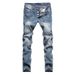 Men's Clothing Men's Fashion Ripped Nostalgic Jeans Straight Slim Button Men's Jeans_mkmklike.com