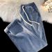 Fleece-Lined Thickened Straight-Leg Jeans For Women 2025 New Small Size Wide-Leg Cotton-Padded Elastic Waist Autumn_mkmklike.com