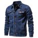 Men's Casual Denim Jacket - Japanese Style Workwear For All Seasons (Black, Light Blue, Dark Blue, Dark Grey)_mkmklike.com