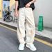 Men's Clothing White Graffiti Wide Leg Scimitar Jeans For Men In Summer High Street Fashion Loose Straight Casual Pants For Men_mkmklike.com