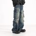 Men's Heavyweight Straight Leg Cargo Jeans Loose Fit Wide Leg Casual Trousers American High Street Style Trendy Cool_mkmklike.com
