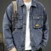 Pulse Pulse Spring Autumn Retro Workwear Denim Men's Fashion European And American Korean Style Trendy Versatile Large Pocket Loose_mkmklike.com