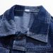 Men's Clothing Contrast Color Plaid Denim Jacket Handsome Tops Long Sleeve Lapel Jacket_mkmklike.com