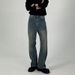 Nordmann Straight-Leg Jean Men European American Style Vintage Wahed Caual Pant New Looe Wide-Leg Handome Long_mkmklike.com
