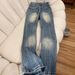 Men's Streetwear Denim Pants - Vintage Washed Hip-Hop Jeans With Graphic Print (Black/Gray/Blue, Sizes S-3xl)_mkmklike.com