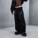 Men's Black Distressed Straight Leg Jeans – Streetwear Essential | Relaxed Fit & Edgy Style Relaxed Straight Fit_mkmklike.com