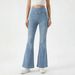 Cross-waist Knitted Flared Jeans Women, High-waisted, Slimming, Stretchy, Fitted, With A Nice Drape, Fashionable Long_mkmklike.com